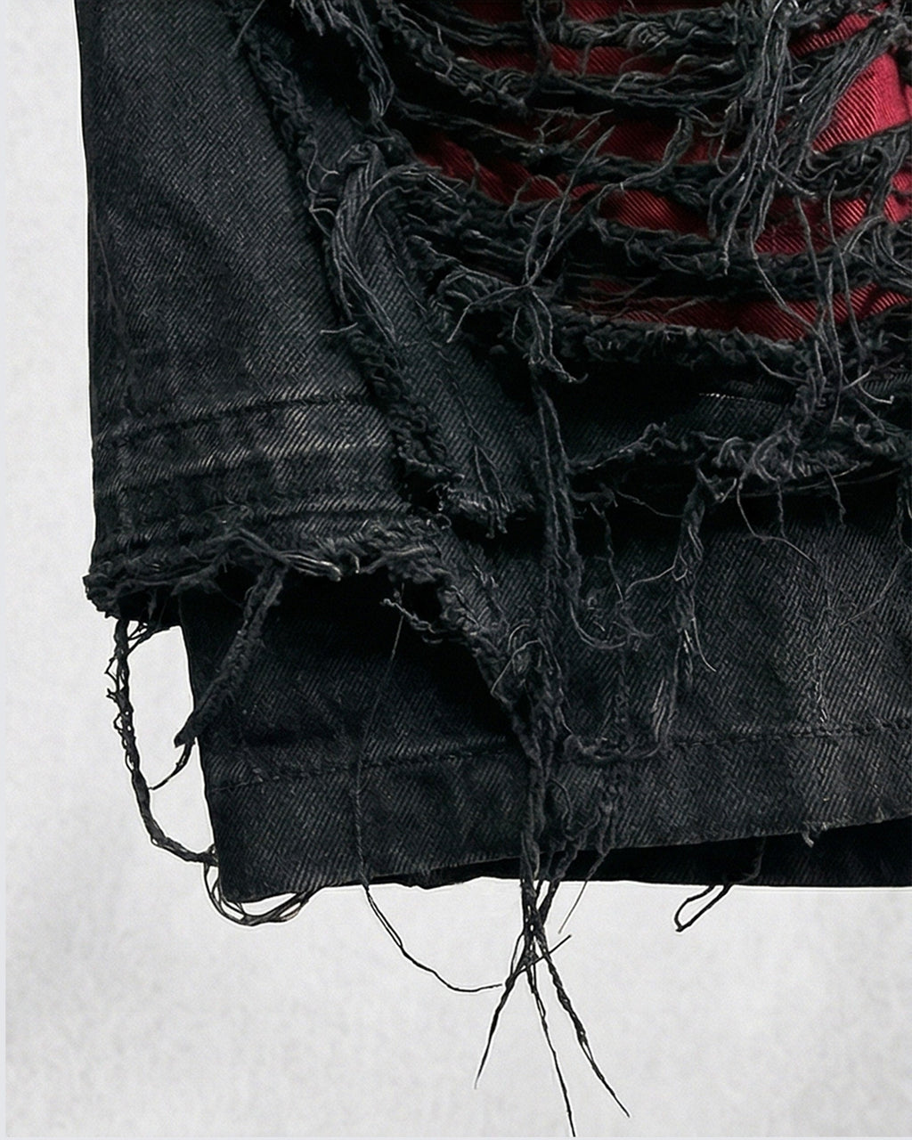 New Dark Ripped Black Denim Shorts
