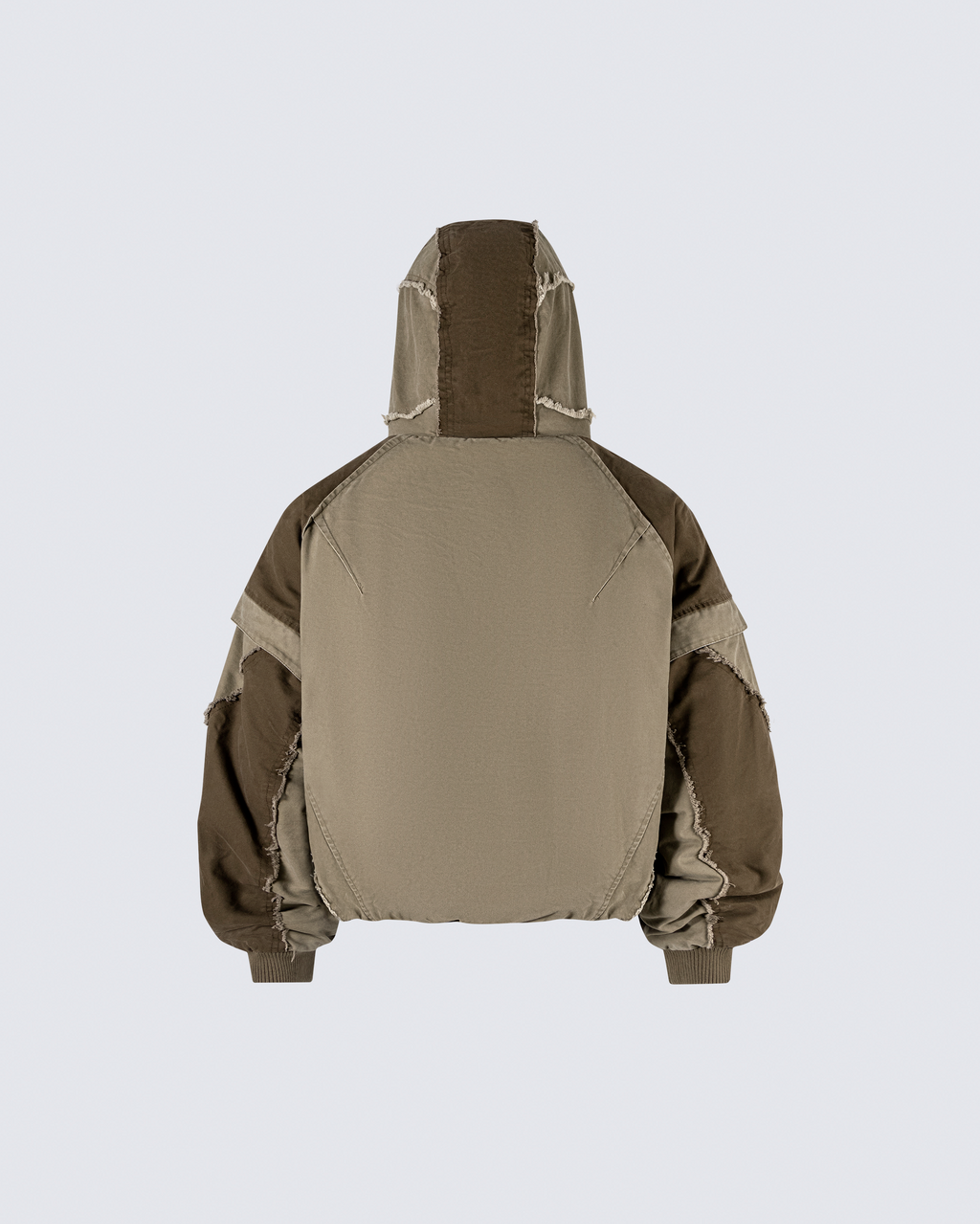 Deconstructed Patchwork Hooded Jacket
