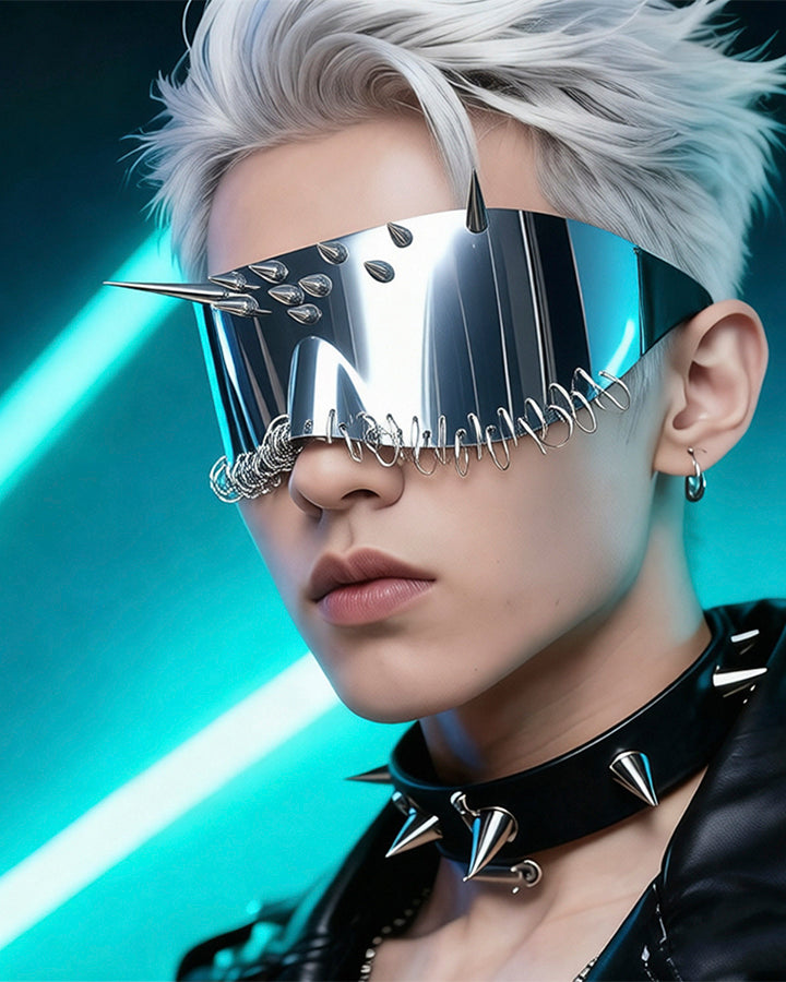 Mask Spiked Ring Cyberpunk Glasses