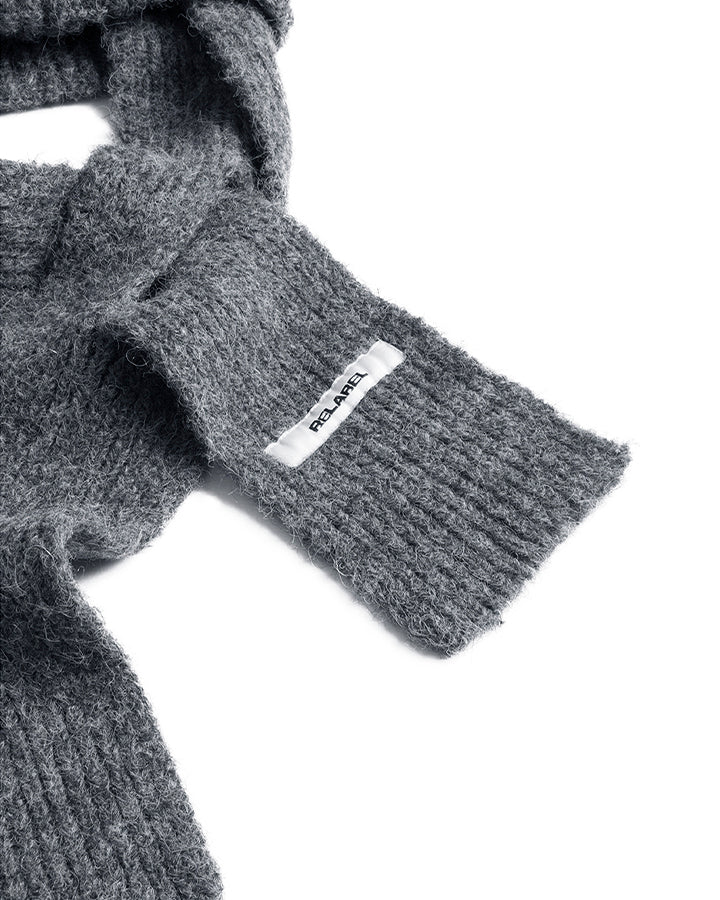 Detachable Towel Knit Wool Beanie Scarf