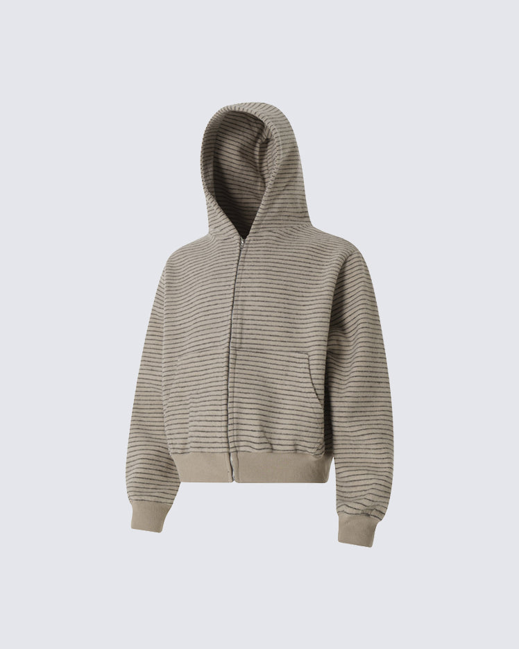 American High-Street Striped Hooded Sweatshirt