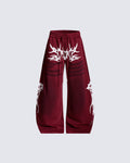 Street Flame Print Wide-Leg Sweatpants