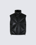 Minimalist PU Puffer Stand Collar Vest