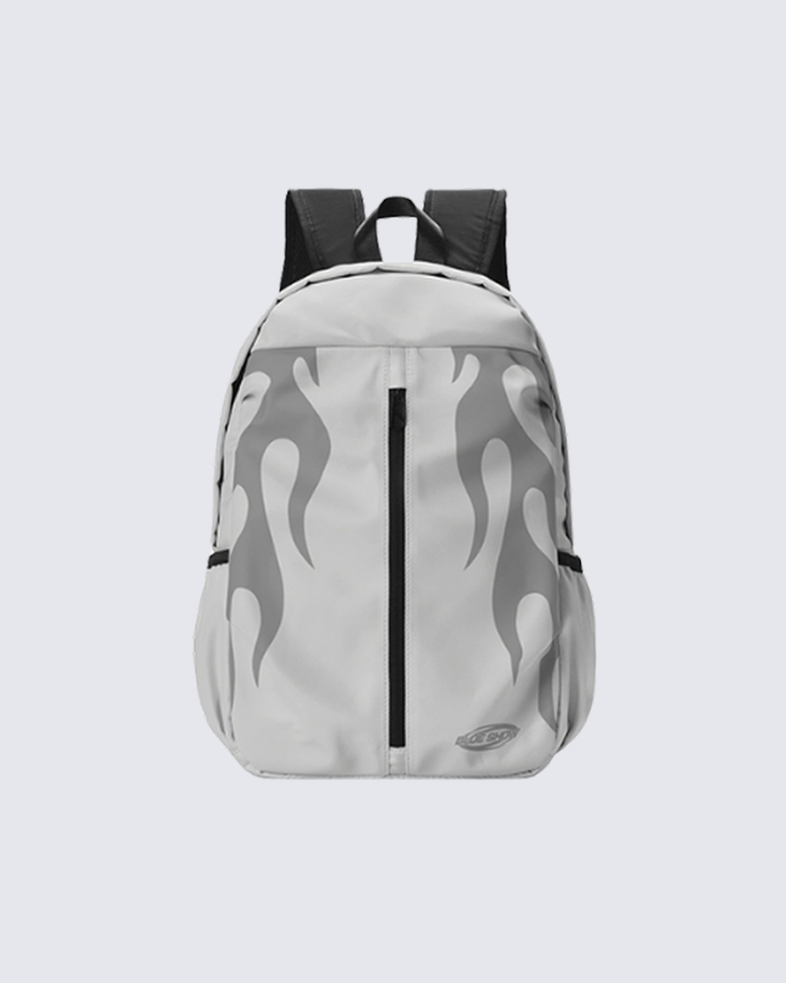 Flame Graphic Streetwear Backpack