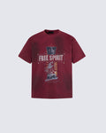 Retro-Style Washed Print Casual Short-Sleeved T-Shirt