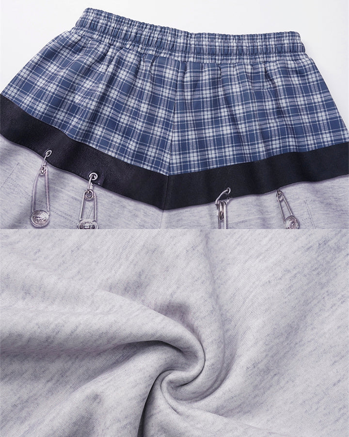 Graphic Print Patchwork Casual Wide Leg Pants