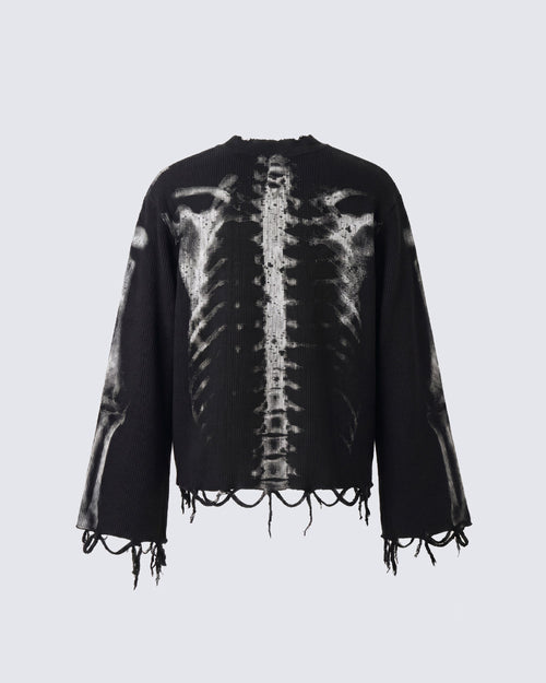 American High Street Dark Skeleton Long Sleeve T-Shirt