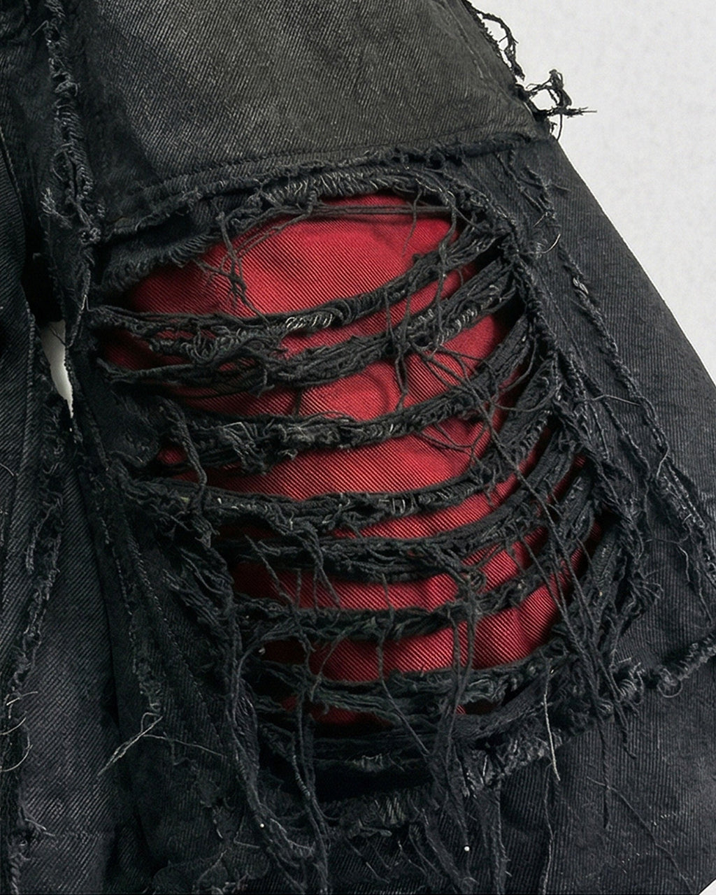 New Dark Ripped Black Denim Shorts