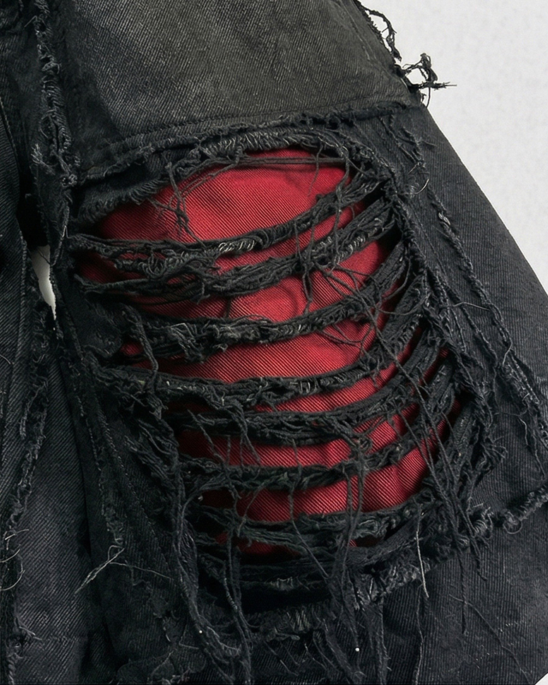 New Dark Ripped Black Denim Shorts