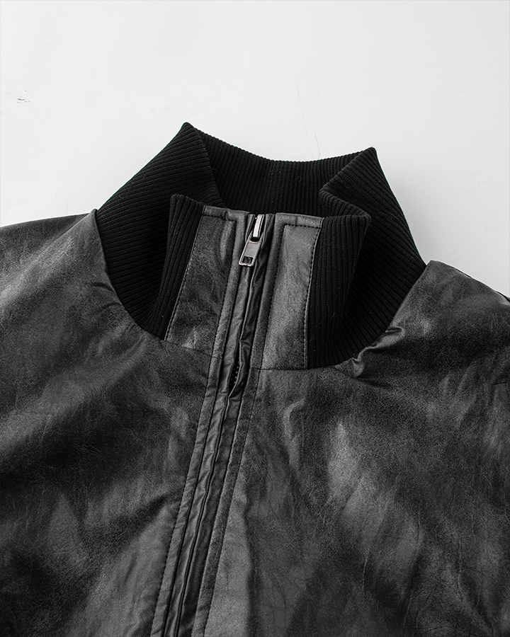 Padded Faux Leather  Jacket