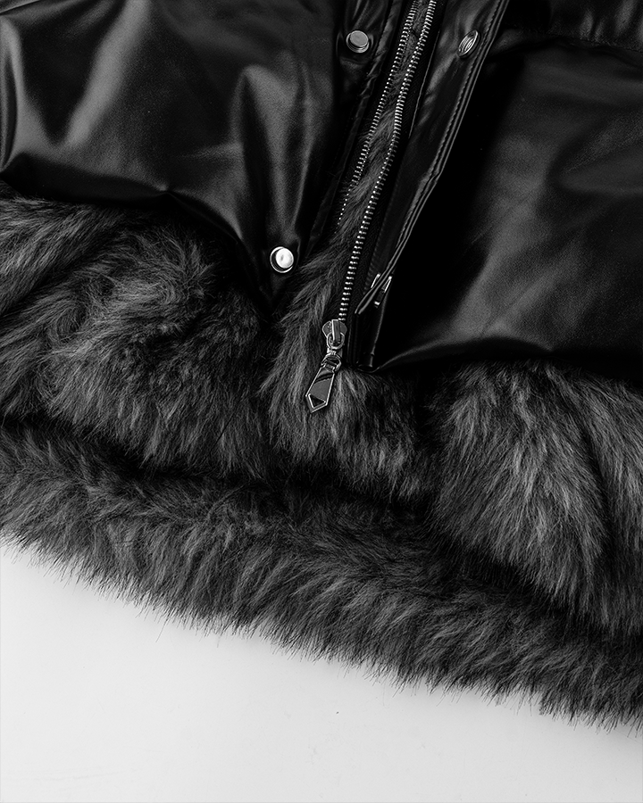 Puffer Jacket with Fur Trim