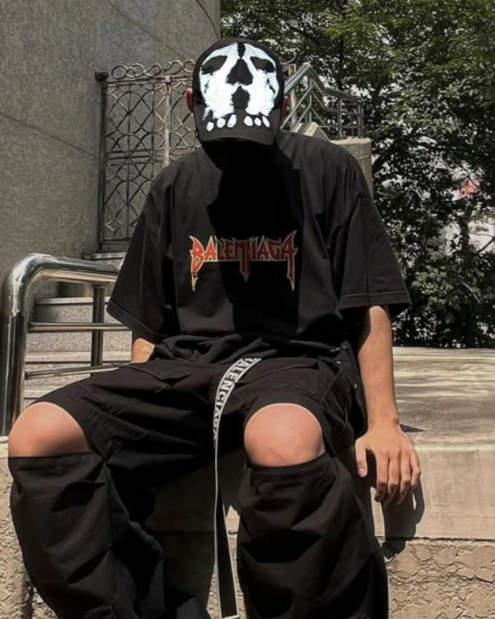 Hand-Painted Distressed Demon Baseball Cap