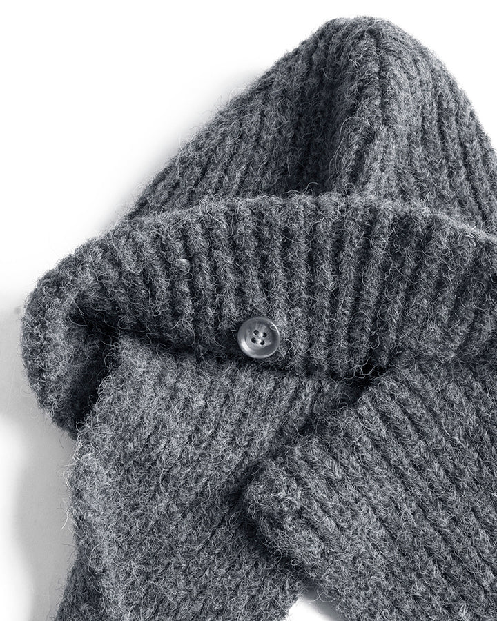 Detachable Towel Knit Wool Beanie Scarf