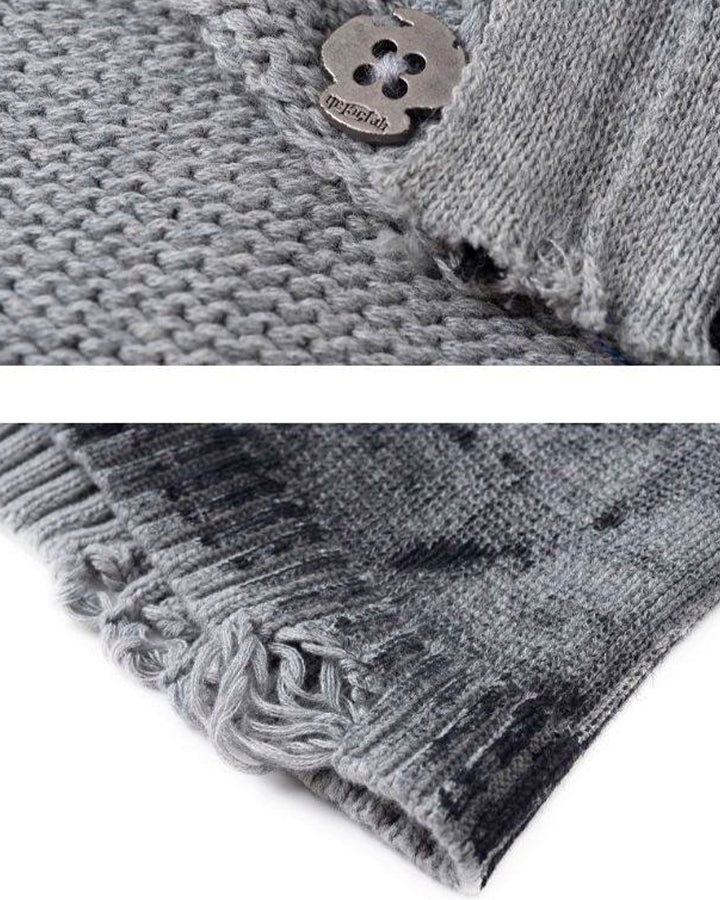 Hand-Painted Smudge Knit Hood Balaclava