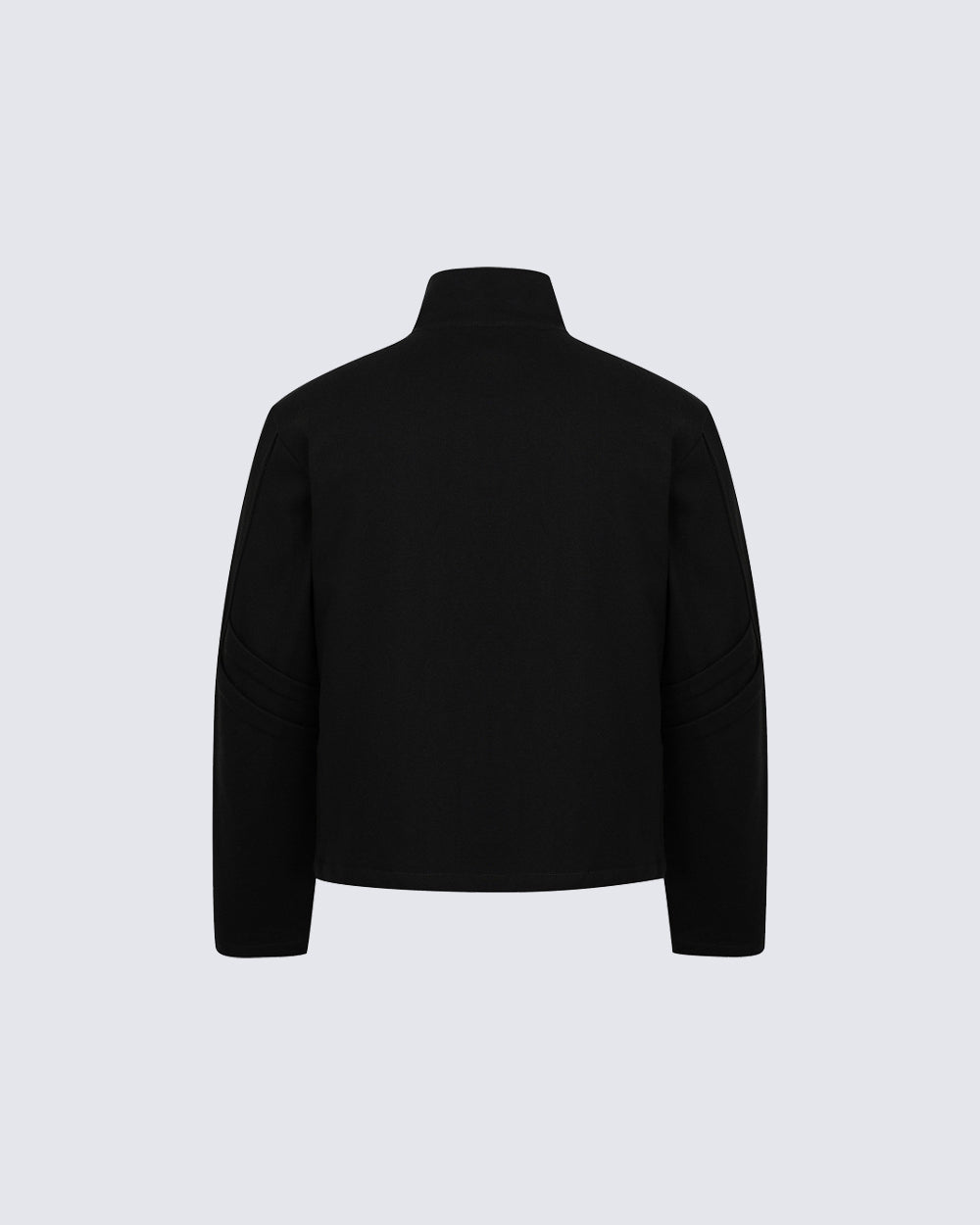 Minimalist Asymmetric Zip Stand Collar Jacket