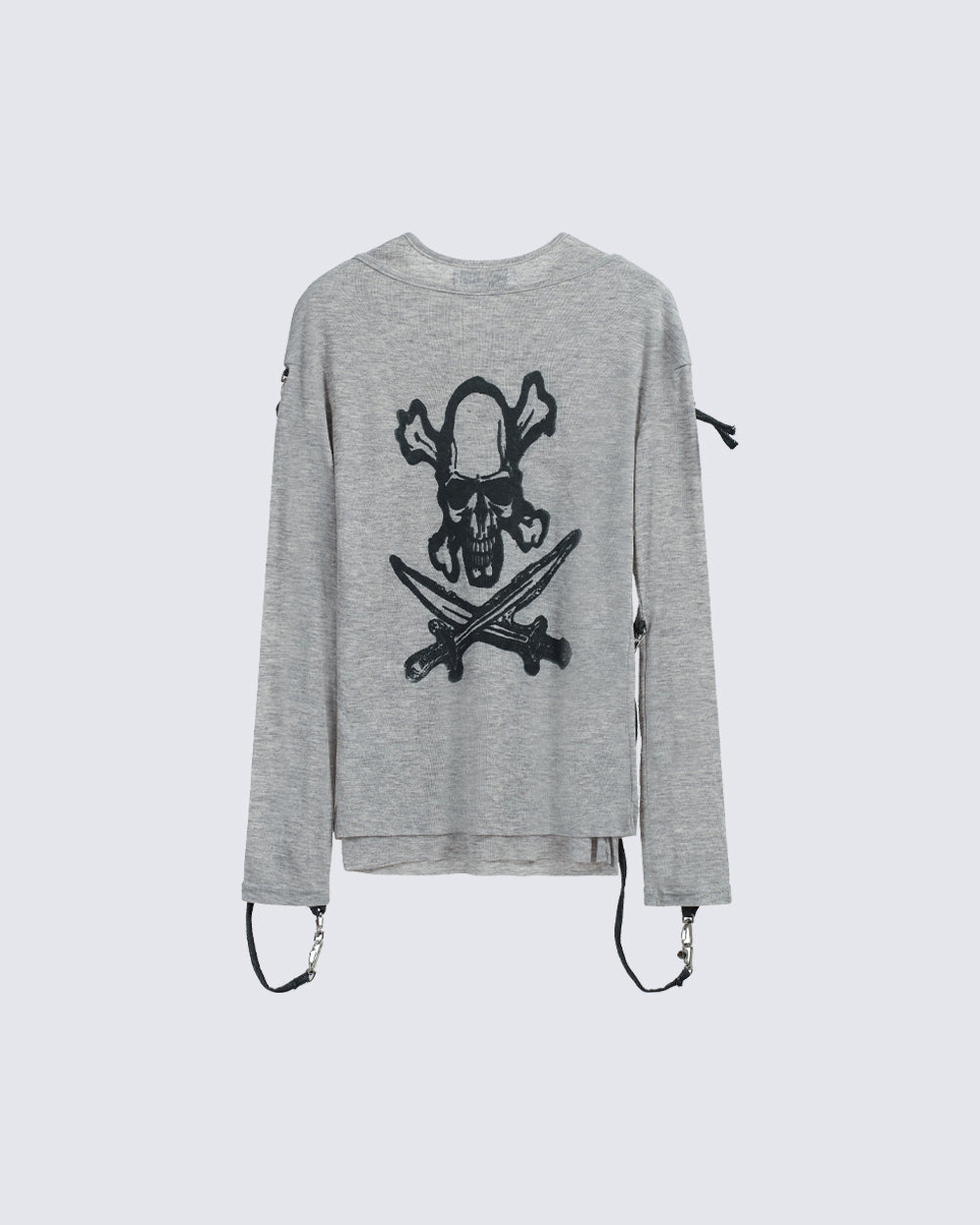 Gothic Skull Print Long Sleeve T-Shirt