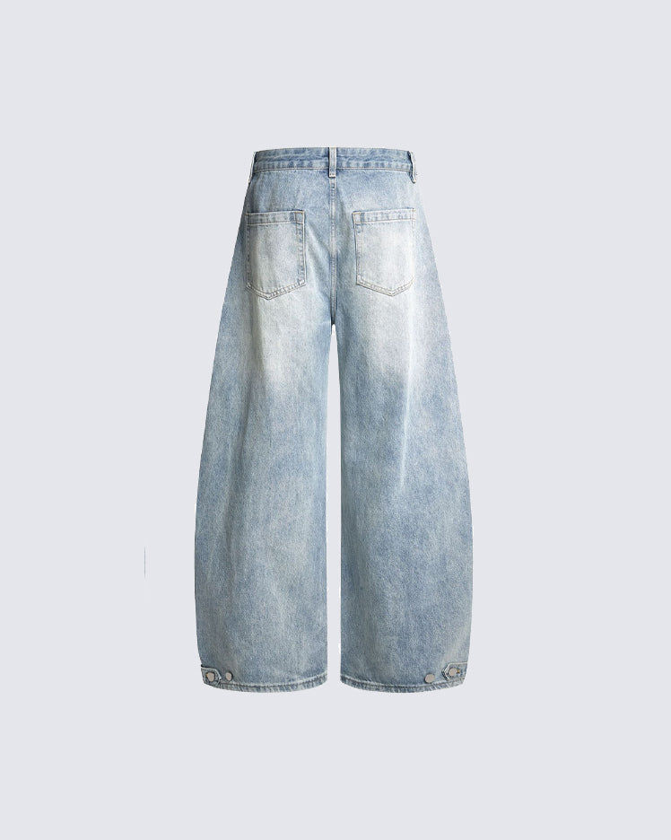 Deconstructed Cat-Whisker Curved Denim Pants
