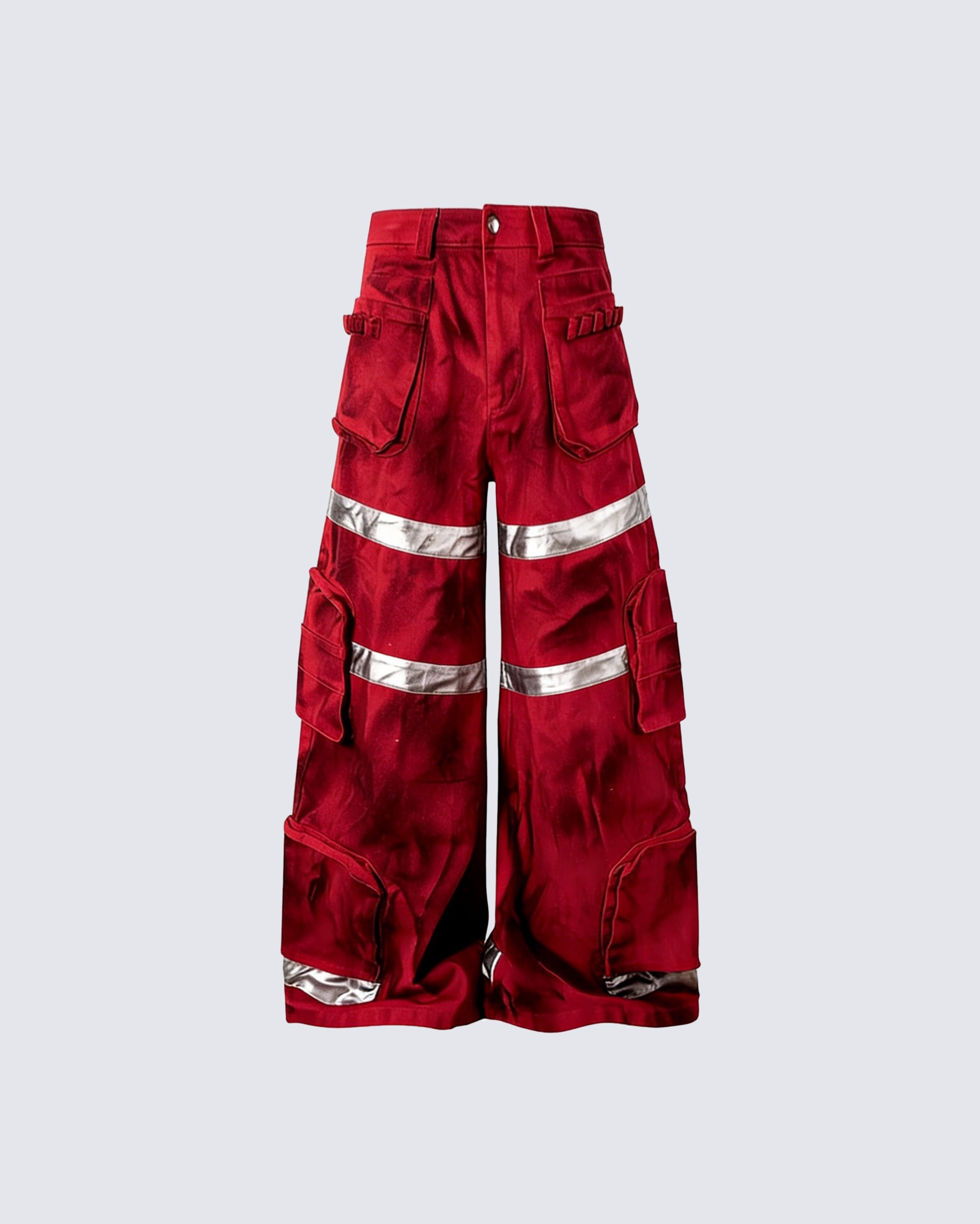 Reflective Distressed Denim Pants
