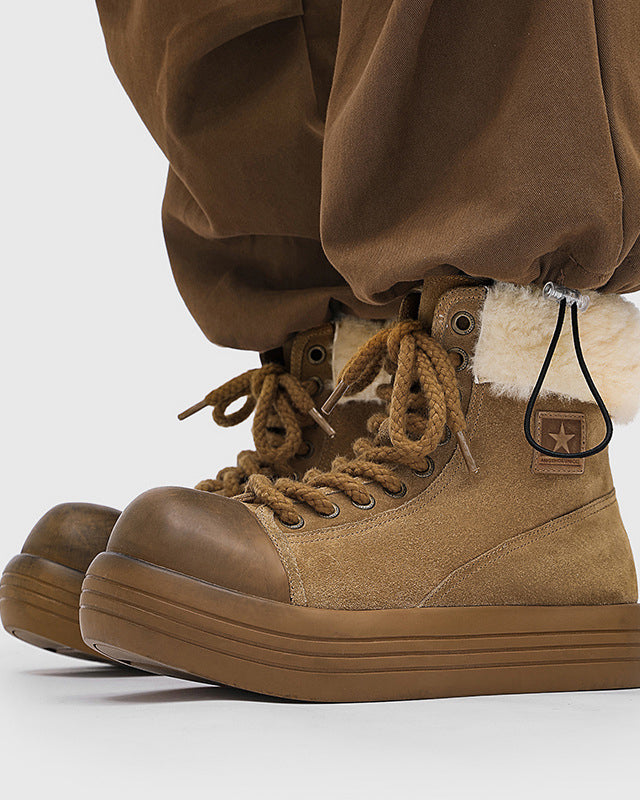 Thick-Soled Plush-Lined Couple Short Boots
