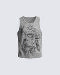 American Vintage Graphic Studded Sleeveless Tank Top