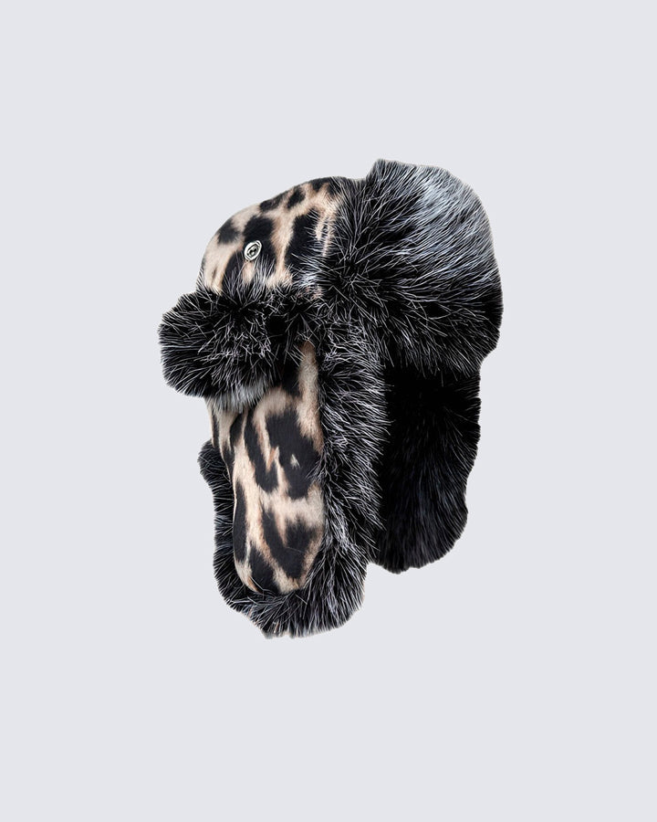 Winter New Leopard Print Trapper Hat