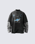 Streetwear Vintage Washed Layered Graphic Hoodie