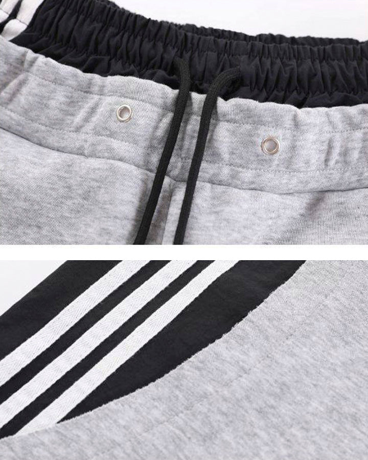 Striped Panel Wide Leg Sweatpants
