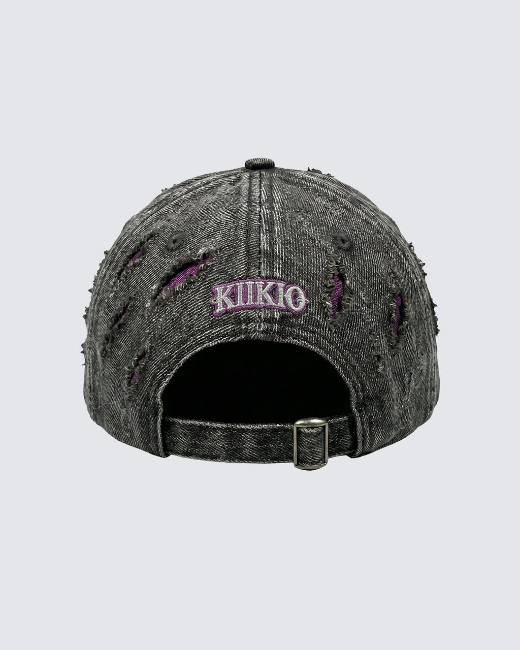 KIIKIO-Wasteland Flame-Metal Distressed Denim Cap