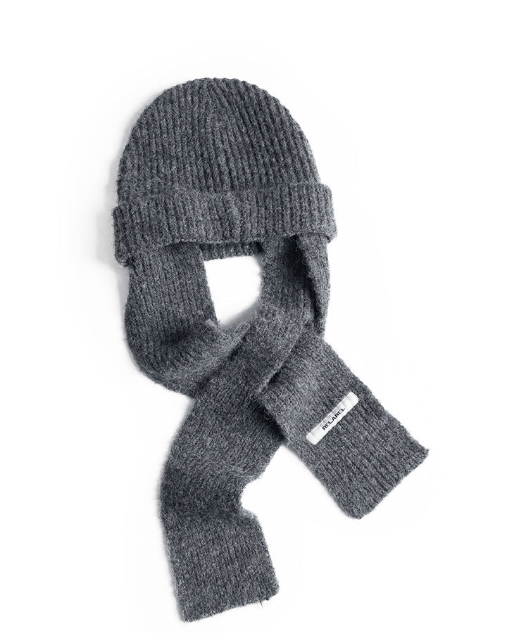 Detachable Towel Knit Wool Beanie Scarf