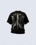 KIIKIO Skull Print Waffle T-Shirt