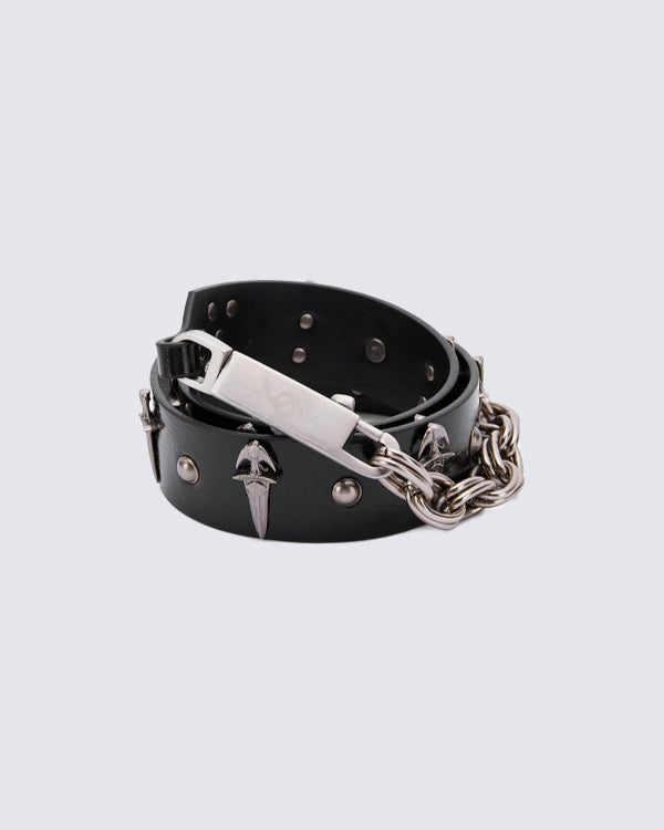 Studded Chain Punk Belt