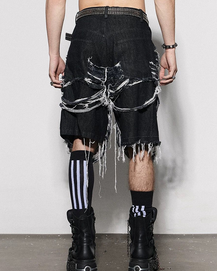 Extreme Distressed Denim Shorts