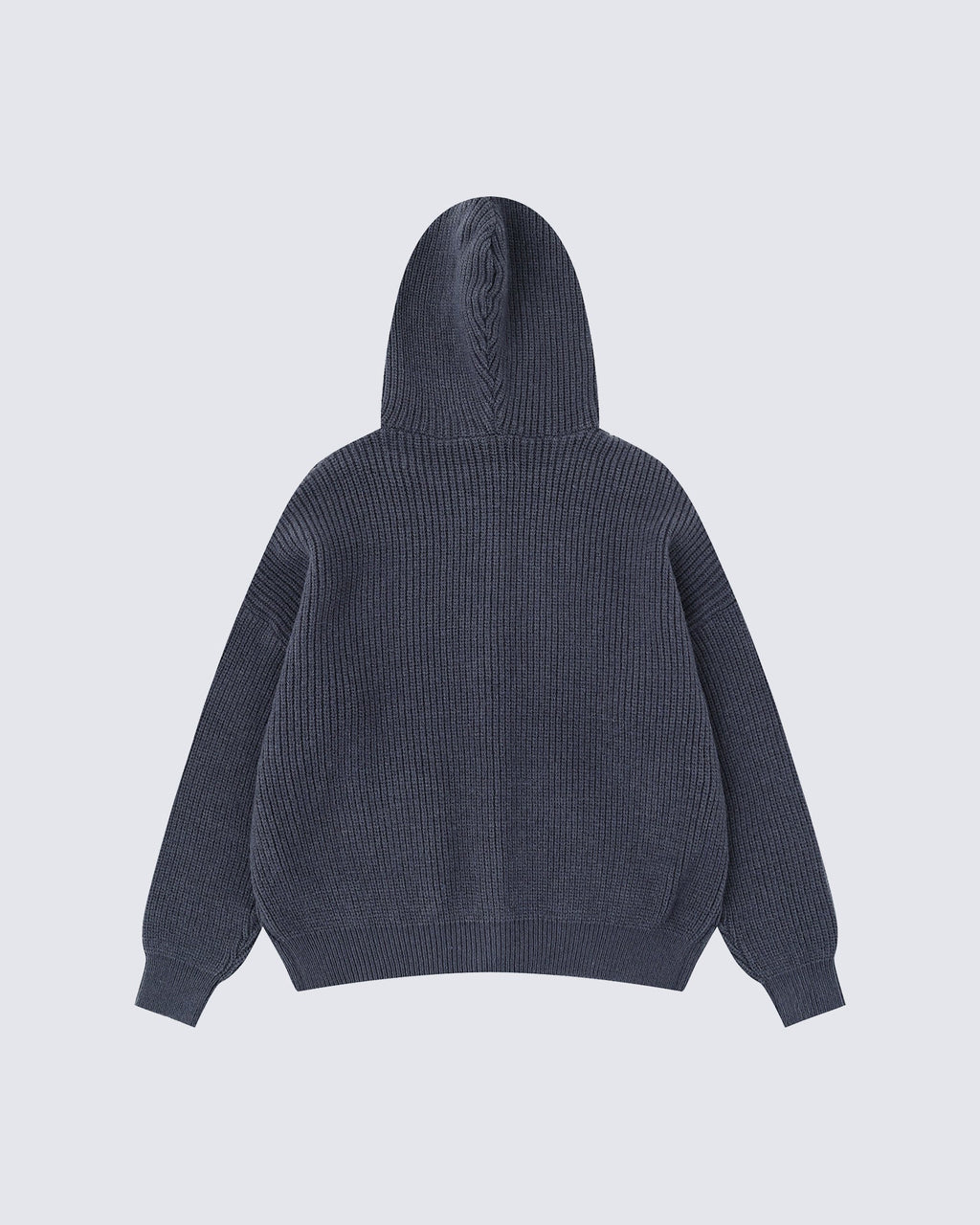 Unisex Drawstring Hooded Casual Knit Sweater