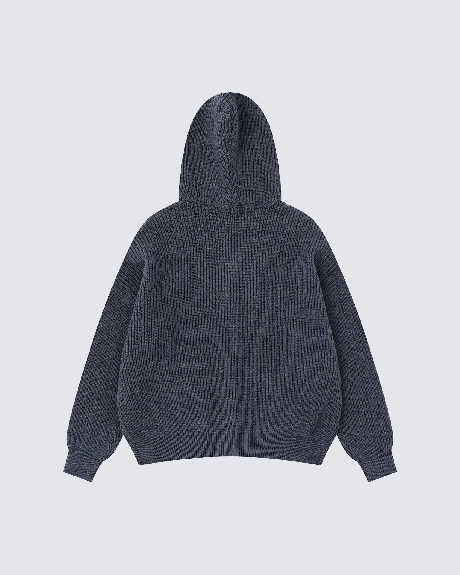 Unisex Drawstring Hooded Casual Knit Sweater