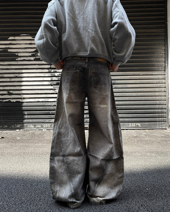 Vintage Washed Wide-Leg Jeans
