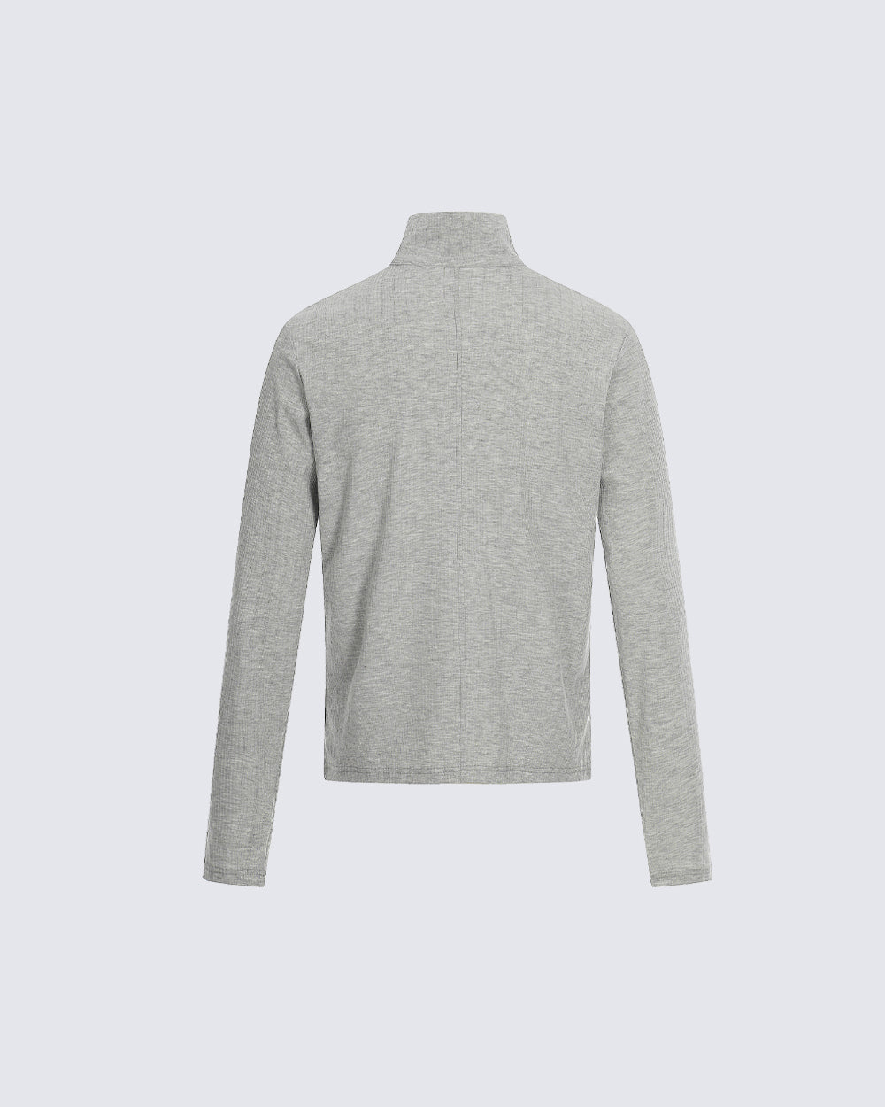 Ribbed Graphic Zip-Up Long Sleeve