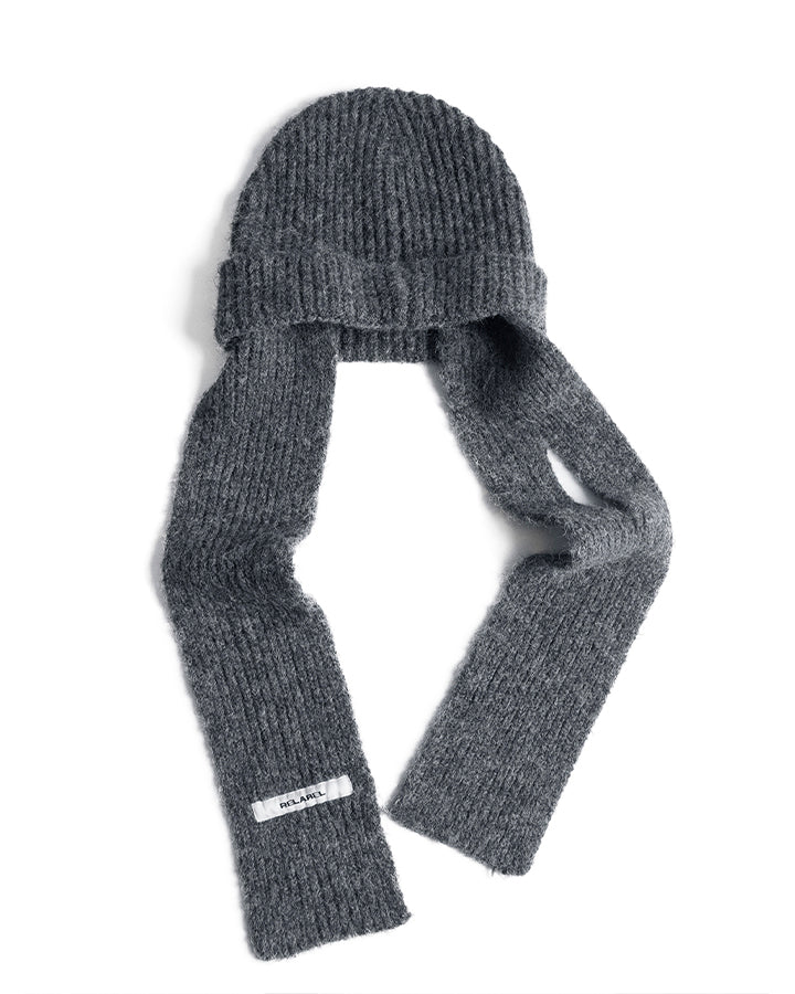 Detachable Towel Knit Wool Beanie Scarf