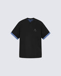 Minimal Contrast Trim V Neck Casual Short Sleeve