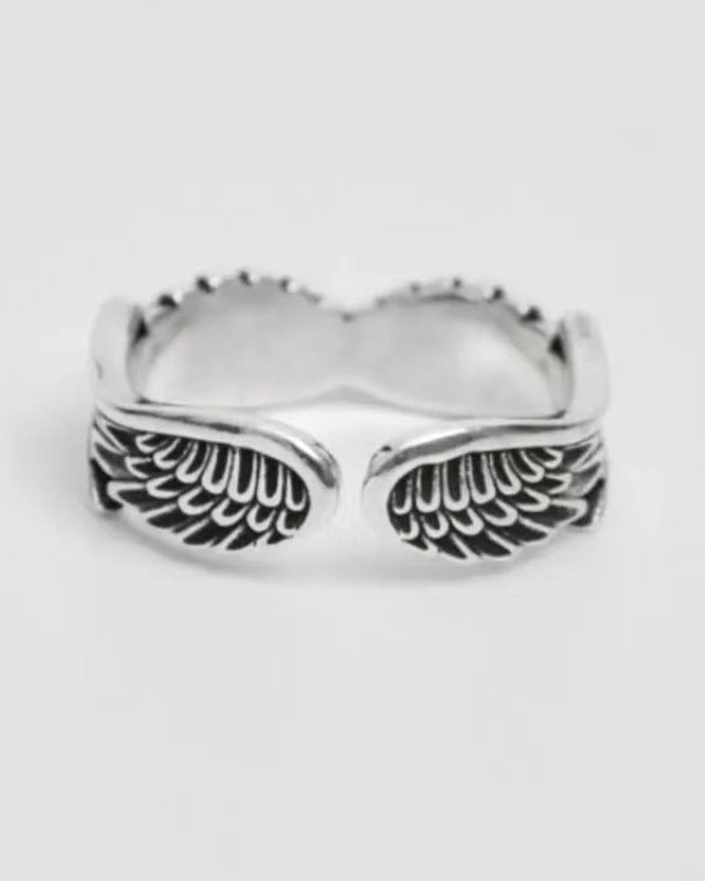 Angel Wings Feather Open Ring
