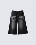 Vintage Washed Split Hem 7/10 Denim Pants