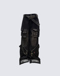 Gothic Streetwear Cross-Chain Cargo Pants(Includes Belt)