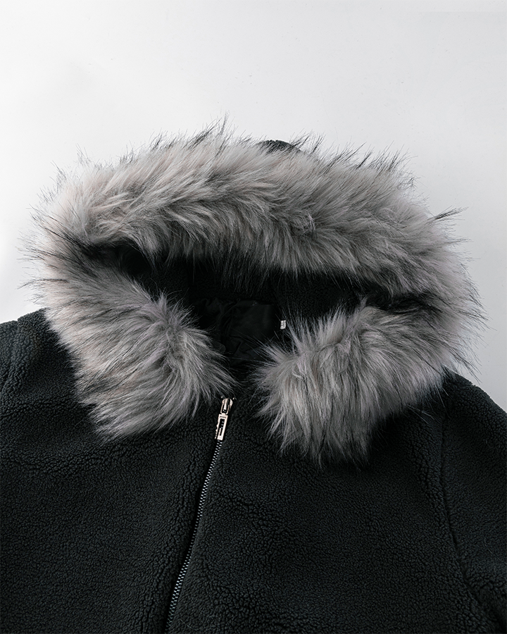 Fleece Hooded Padded Jacket