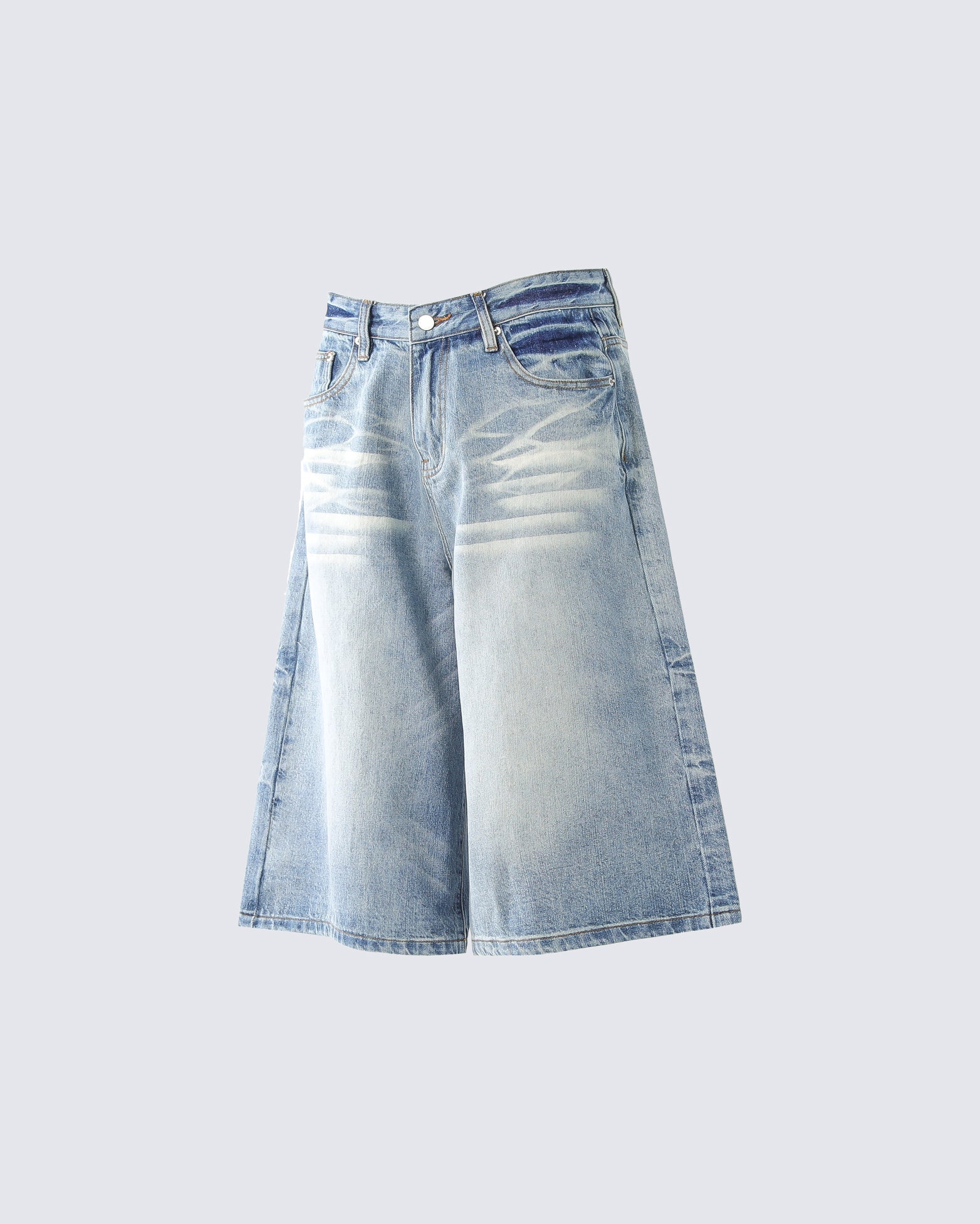 Vintage Washed Split Hem 7/10 Denim Pants