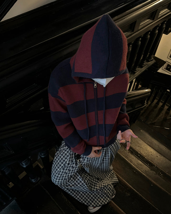 American Vintage Striped Hooded Sweater