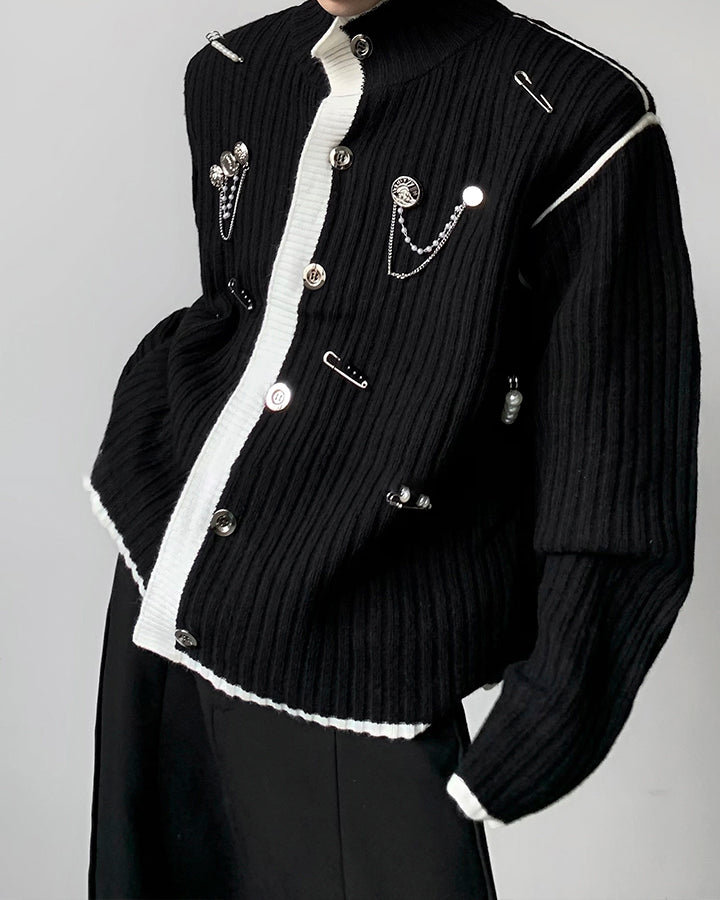 2026 Spring Metal-Embellished Knit Sweater