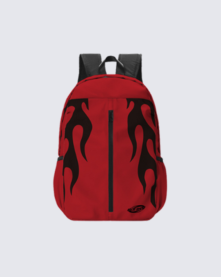 Flame Graphic Streetwear Backpack