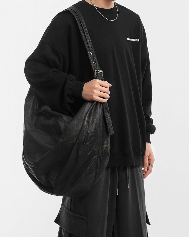 Vintage Washed Gradient Oversized Crossbody Bag
