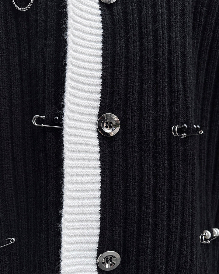 2026 Spring Metal-Embellished Knit Sweater
