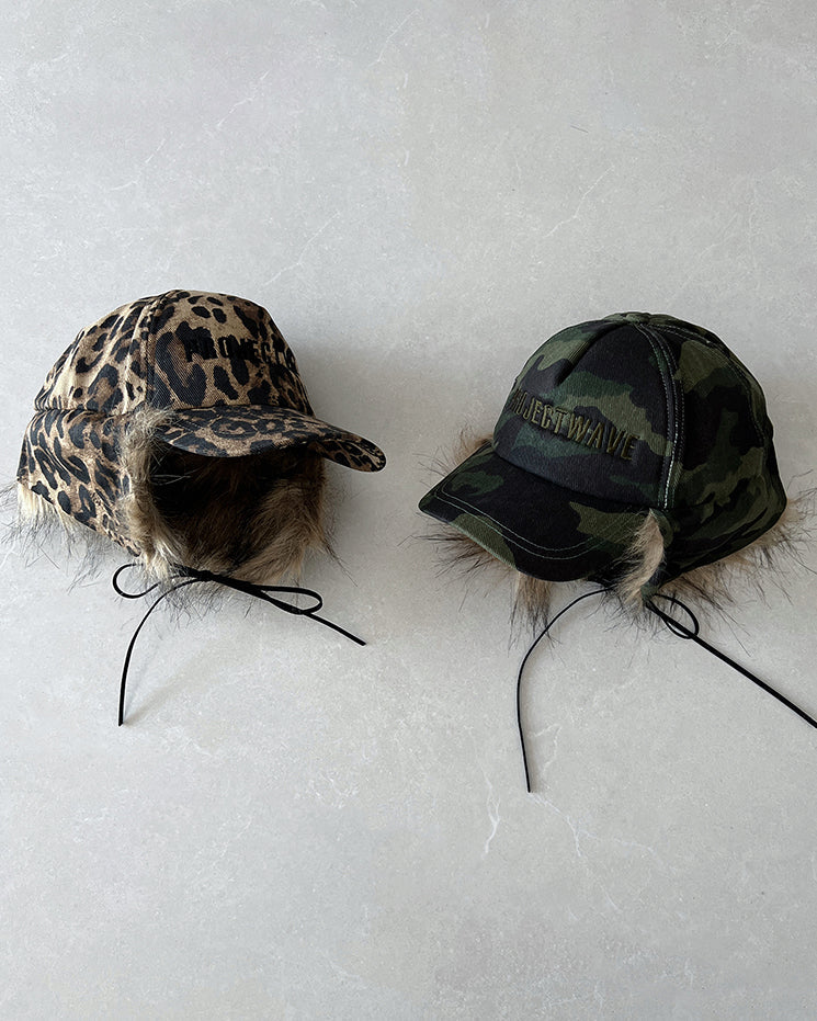 Leopard Camouflage Ear-Flap Baseball Cap