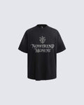 New Vintage Washed Letter Print T-Shirt